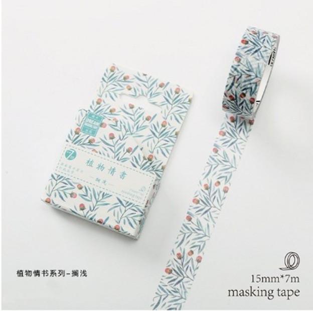 Beautiful Wash Tape Flower Plant Japanese Masking Adhesive Tape Decors Scrap Booking Sticker Label