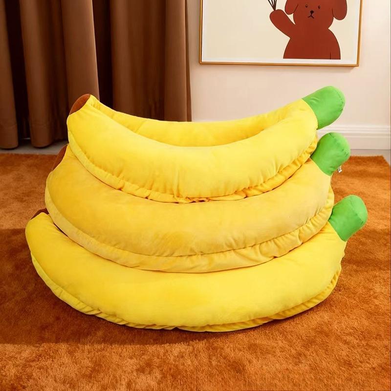 

Four Seasons Warm Pet Cushion Banana Winter Dog Sofa Cat Litter Pet Supplies Kennel Removable Pet Bed