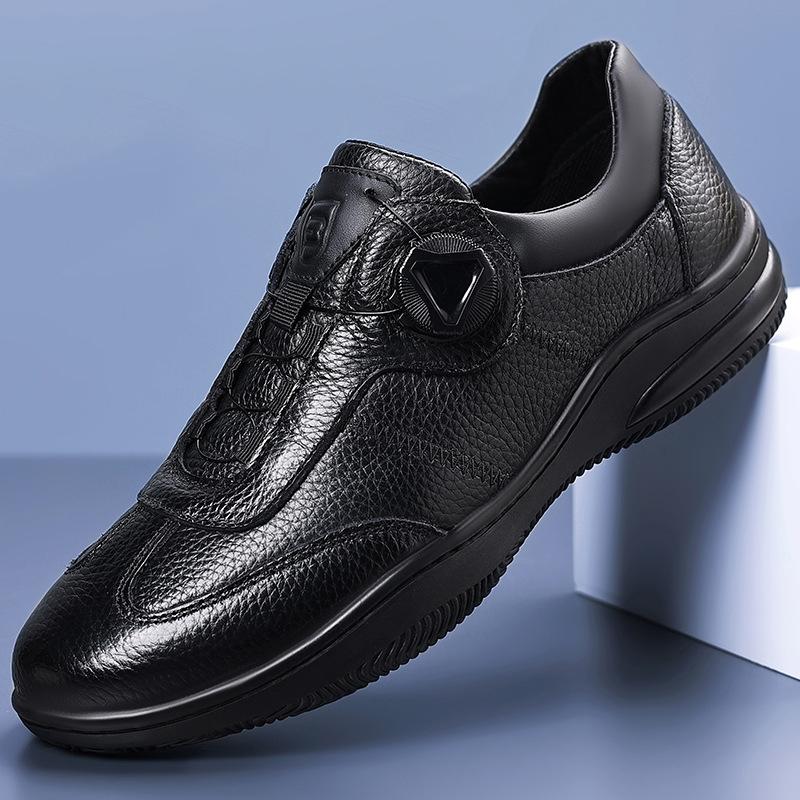 

Men Genuine Leather Casual Shoes Business Men Shoes Comfort Slip on Male Loafers Platform Leather Work Shoes Big Size 45 45