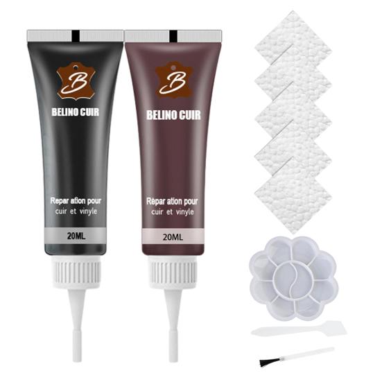 20ml Faux Skinn Reparasjonsgelsett Vinyl Restaureringskremsett Reparer Riper Sprekker Møbelpleieprodukter i Skinn
