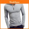 Elegantes einfarbiges eng anliegendes Langarm-T-Shirt für Herren, modisch und bequem