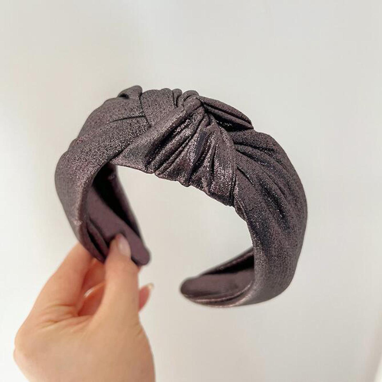 

PROLY Новая Модная Повязка на Голову для Женщин Широкая Боковая с Узлом Посередине Головной Убор для Девочек Однотонный Тюрбан Аксессуары для Волос