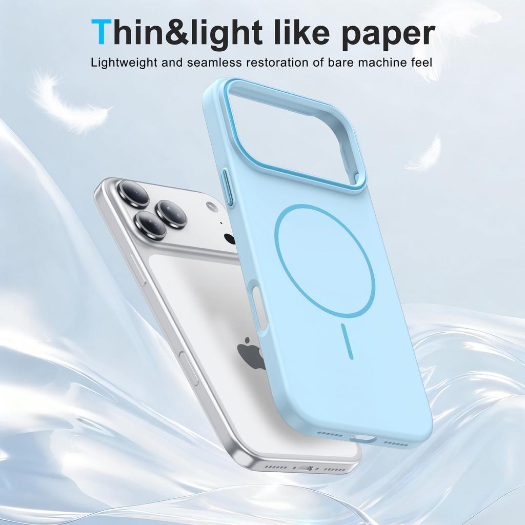 For Apple 17PRO Mobile Phone Case for IPhone16 Skin-feeling Fine Magnetic Ring 15 Contrasting Color PC Magnetic Protective Case