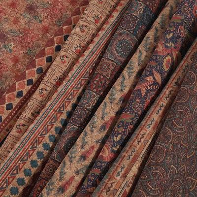 100x135cm Gruby Naturalny Korek Druk Skórzany Tkanina Bagaż Torebka Drewno Słojowanie Dekoracyjna Tkanina PU DIY Buty Akcesoria