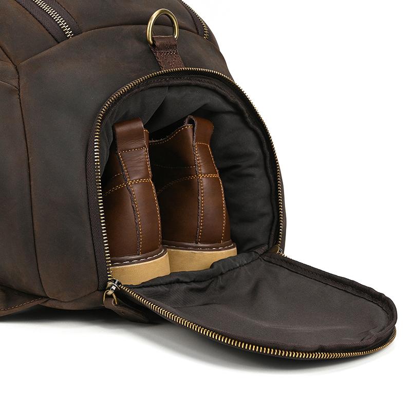 Men's Genuine Leather Travel Backpack 4 Use Multifunction Travel Duffel Male Laptop Bagpack Large Unique Shoulder Bag Handbag