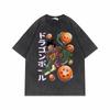Dragon Ball Z Vegeta Super Saiyan Printed Tshirt Mens and Womens Washed Tshirt High Quality Vintage Cotton Tshirt Tops