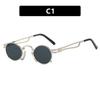 Steampunk Vintage Metal Round Sunglasses Women For Men Luxury Brand Designer Punk Shades Popular Hip Hop Small Frame Sun Glasses