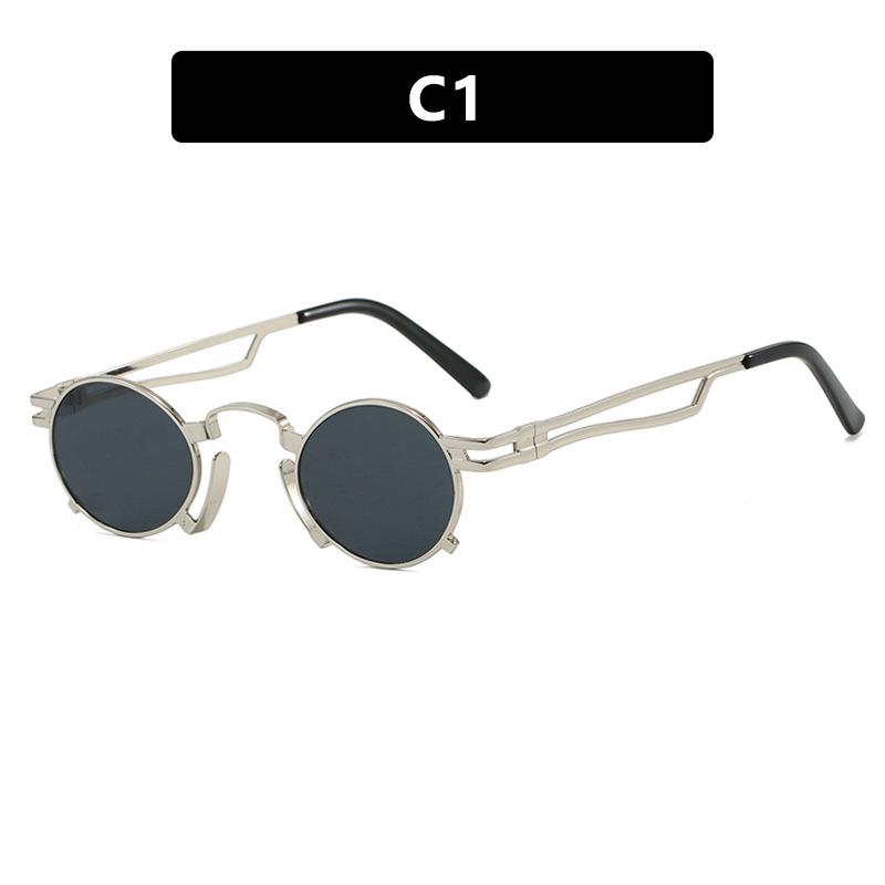 Steampunk Vintage Metal Round Sunglasses Women For Men Luxury Brand Designer Punk Shades Popular Hip Hop Small Frame Sun Glasses