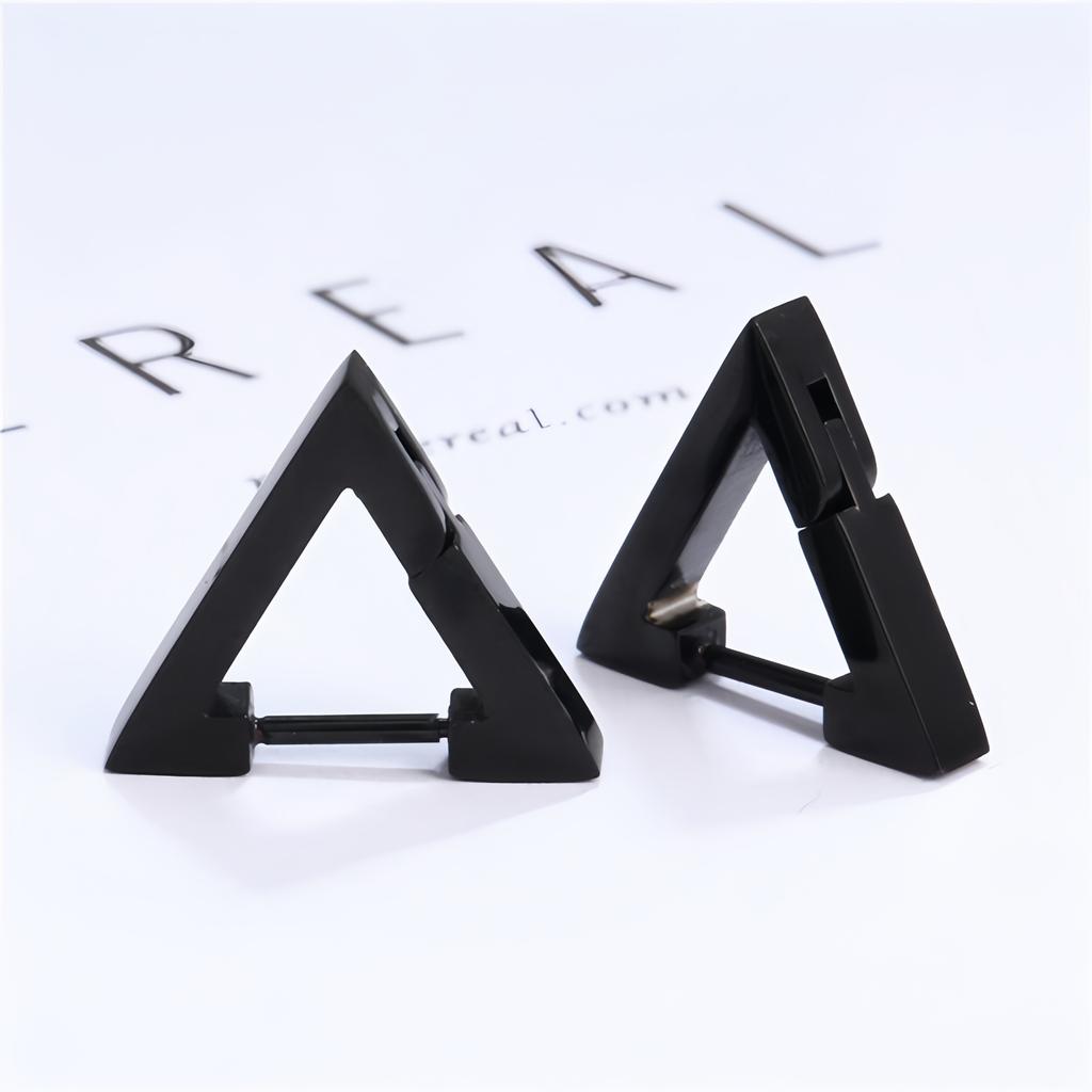 2PCS Punk Minimalist Spike Stainless Steel Round Black Male Piercing Hoop Earing for Female Jewelry Accessories Trend New In