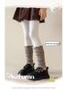 Children's Golden Brown Two-Piece Scrunched Socks & Warm Leggings Set for Autumn/Winter