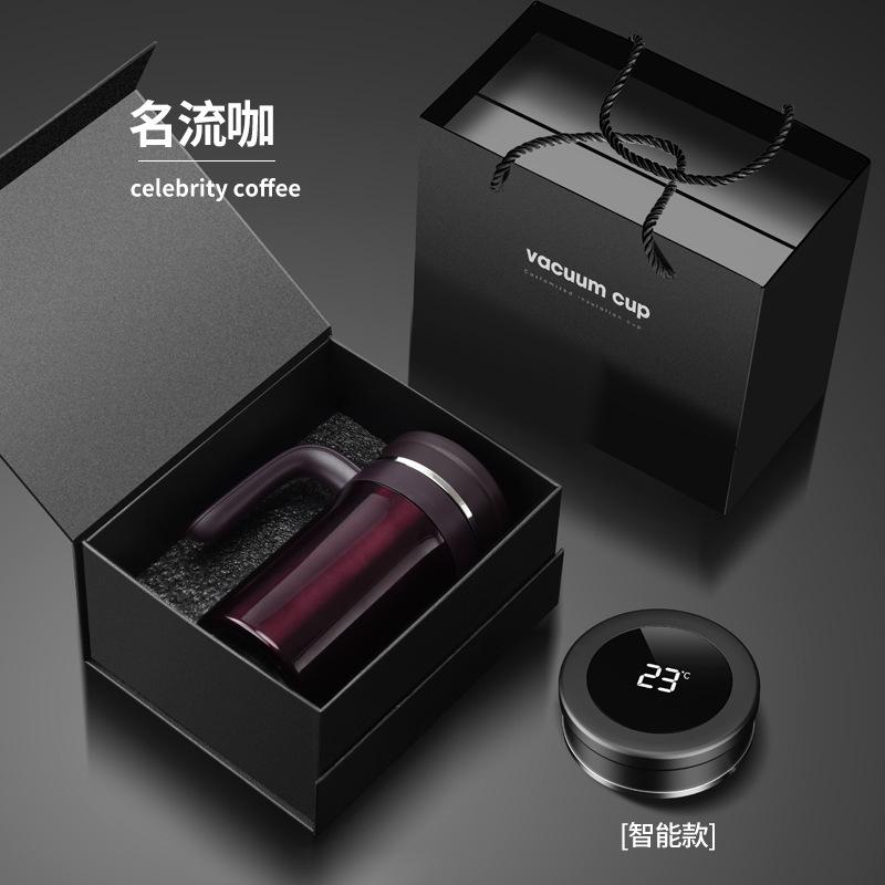 High-end intelligent insulated cup, 316 stainless steel drinking cup, with handle intelligent temperature display water kettle