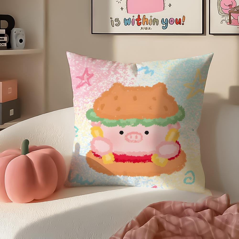 Zodiac Animals with Guitars Cushion Cover Pillowcase Short Plush Invisible zipper Room Sofa Cushion Cover