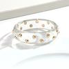 Glitter Metal Studded Bangle Adjustable Statement Bracelet Vintage Wide Bangle  Women
