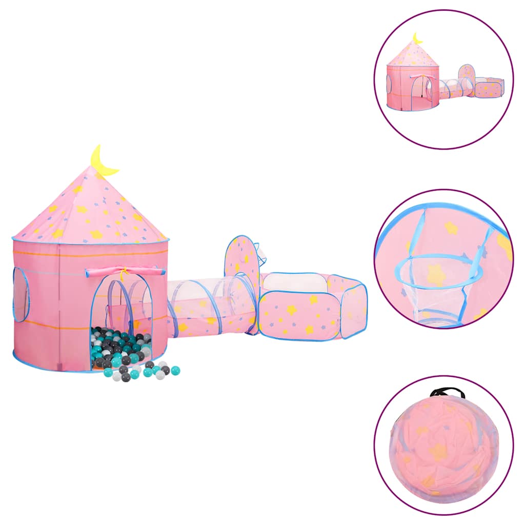 Play Tent with 250 Balls Pink 301 x 120 x 128 cm