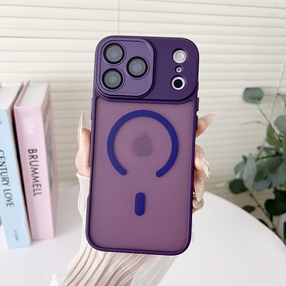 Luxus Panzer Stoßfest Magnetisch fürMagsafe Hülle für iPhone 17 pro Max plus Kabelloses Laden Kompatibel Matt Durchscheinend PC Capa