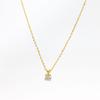 Titanium Steel Single Diamond Pendant Necklace Light Luxury Simple Four-Claw Diamond Collarbone Chain Niche Design Jewelry