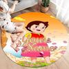 Autumn Harvest Journey Custom Name Round Area Rug Carpet Rug For Living Room Bedroom Sofa Playroom Decor Nonslip Floor Mat