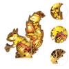 3D Wood Carving Squirrel Lamp Sturdy Creative Cute Delicate Hollow Squirrel Decoration for Gift Bookshelf Office Friend Birthday