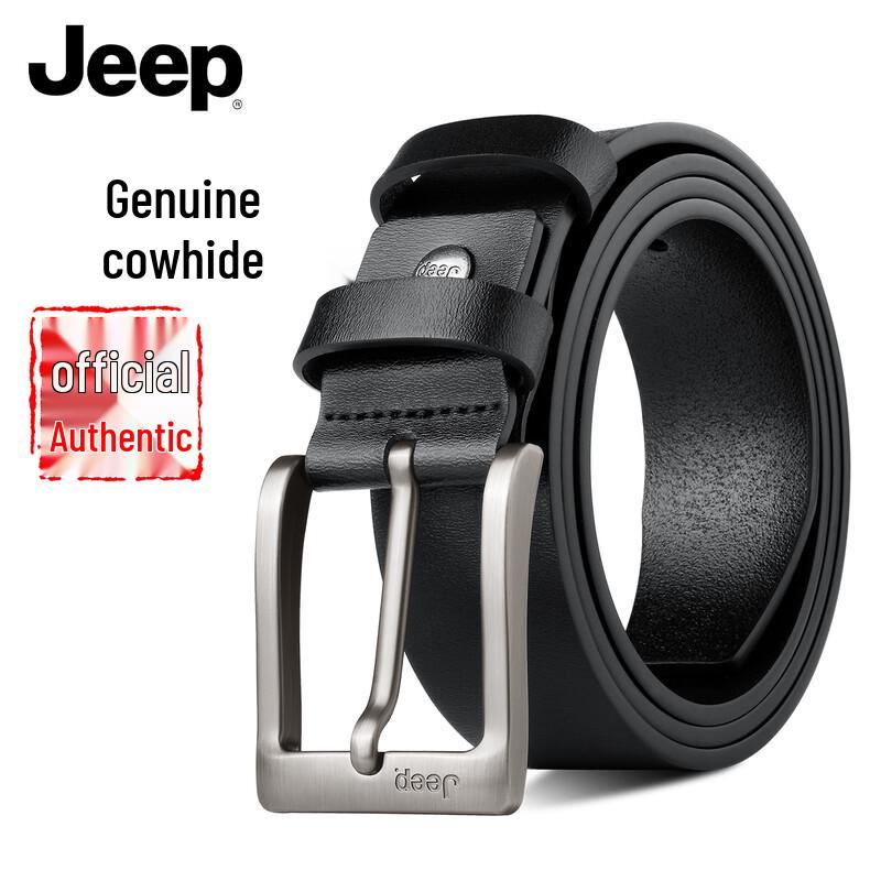JEEP Men s Genuine Leather Casual Pin Buckle Belt 120-125cm