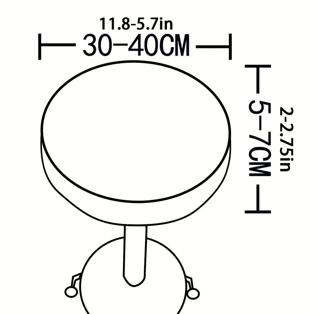 Classic Style Stool Cover - Stretchable, Polyester & Spandex Blend, Elastic Band, Machine Washable, 140-160gsm, 1pc