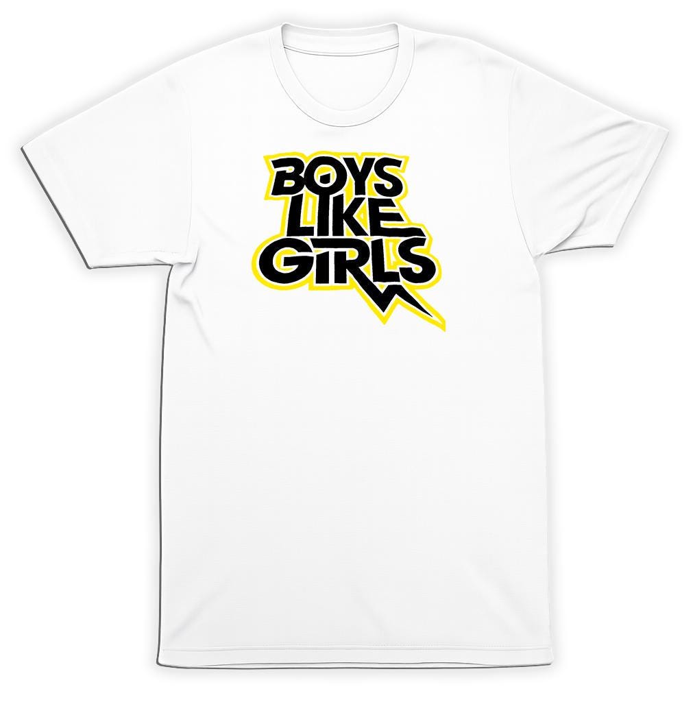 Boys Like Girls Lightning Bolt T Shirt Pop Rock Band Tee White Graphic Shirt