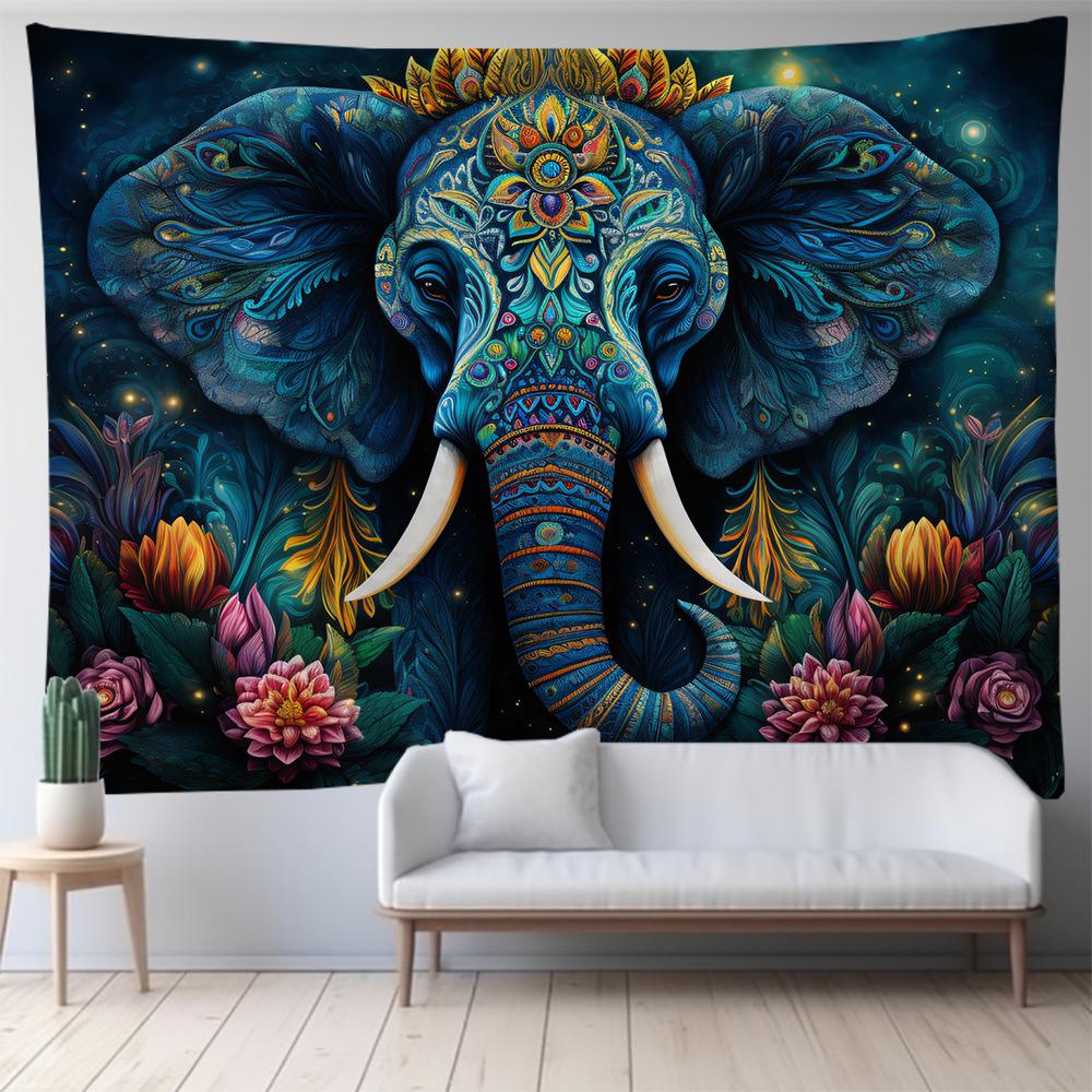 Elephant Series Room Tapestry: Animal Design Wall Hanging for Living Room Decor