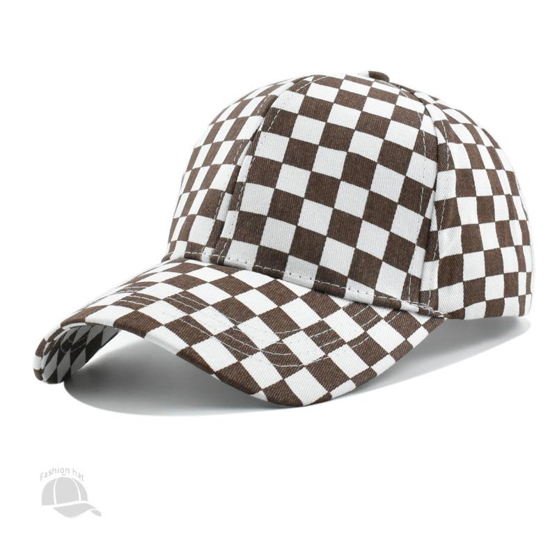 Casquette de Baseball à Carreaux Hommes Femmes Extérieur Voyage Protection Solaire Mode Ins Décontracté Chapeau Réglable