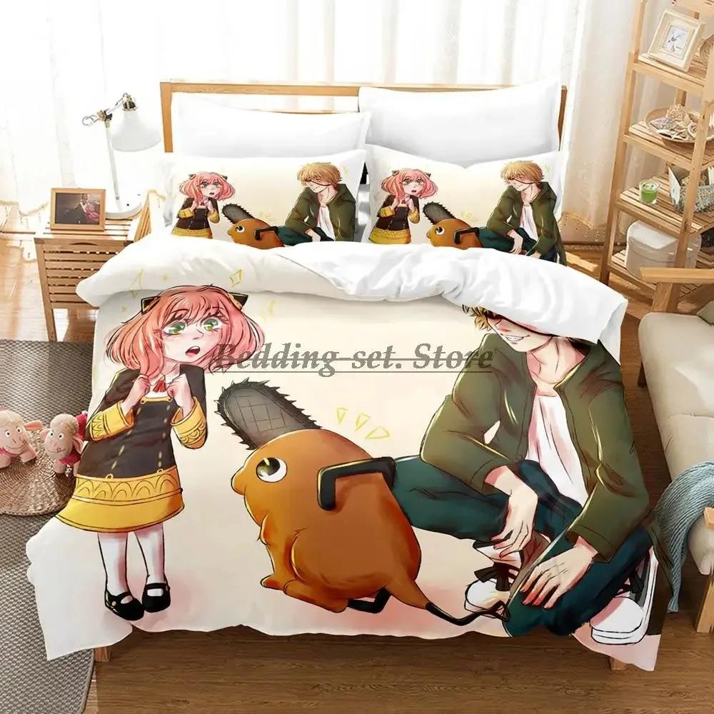 2023 Chainsaw Man Pochita Bedding Set Single Twin Full Queen King Size Bed Set Aldult Kid Bedroom Duvetcover Sets SPY×FAMILY