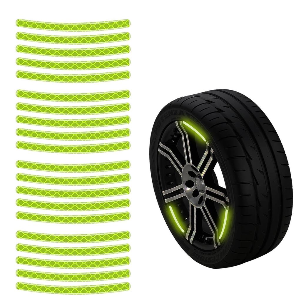 Reflective Car Wheel Sticker,Reflective Exterior Accessories Decoration Decal | Night Reflective Car Wheel Safety