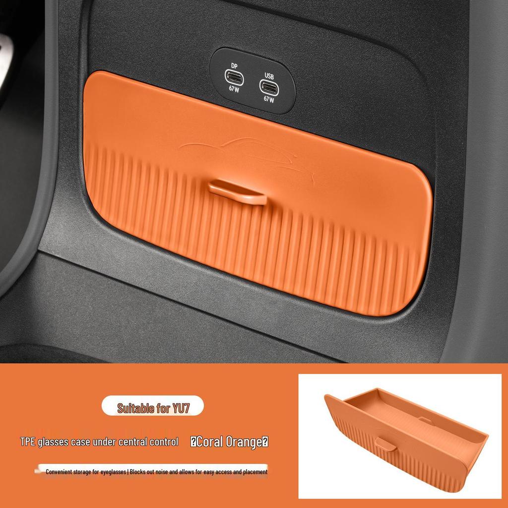 Xiaomi YU7 Console Drawer Glasses Case - Hidden Car Storage & Interior Accessory