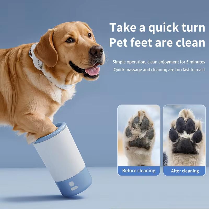 Lavapiedi Elettrico per Animali Domestici Pulitore Automatico Zampe Cane Pulizia Rapida Zampe Animale Portatile Basso Rumore Impermeabile Tazza per Piedi