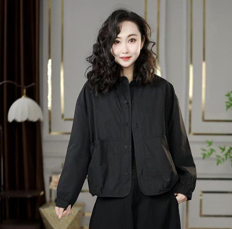 

Chic & Comfy Spring Loose Slimming Women s Jacket, Youthful & Versatile Casual Top XL: 140-165 jin чёрный