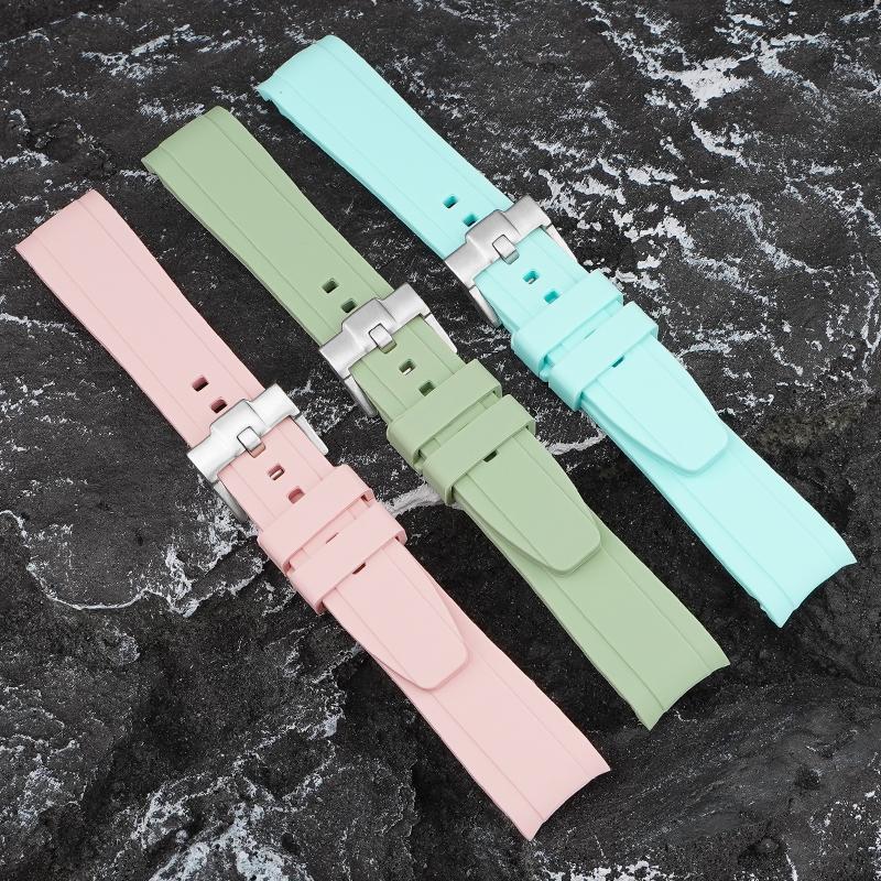 For Omega Swatch Co Branded Watch Band Silicone Planet System Curved Silicone For Rolex Water Ghost Watch Band 18mm 19mm 20mm 21mm 22mm