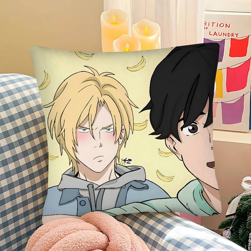 pc Banana Fish Ash Lynx Eiji Okumura Pillow Case Fashion Square Pillowcase Bedroom Sofa Room Ins Decoration Leisure