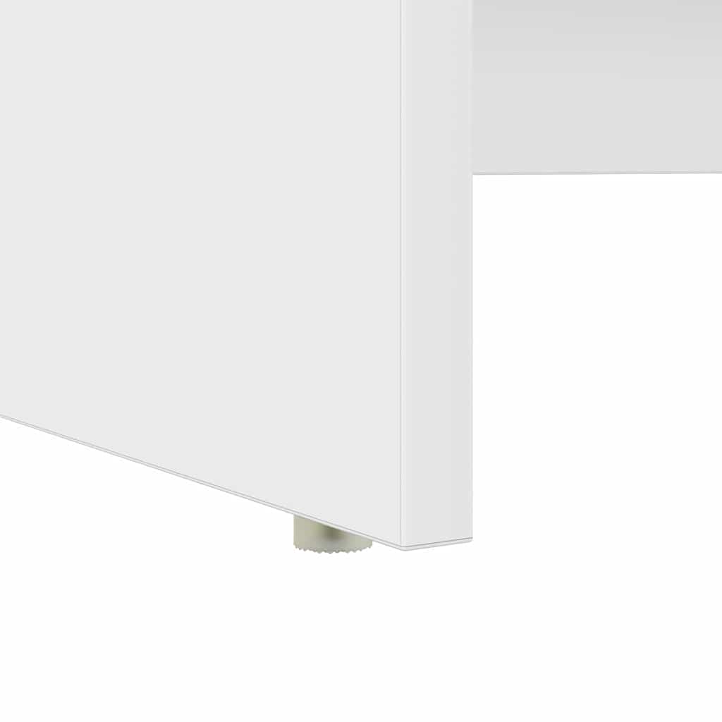 White Desk with Shelf 120.5 x 44 x 88.5 cm Engineered Wood