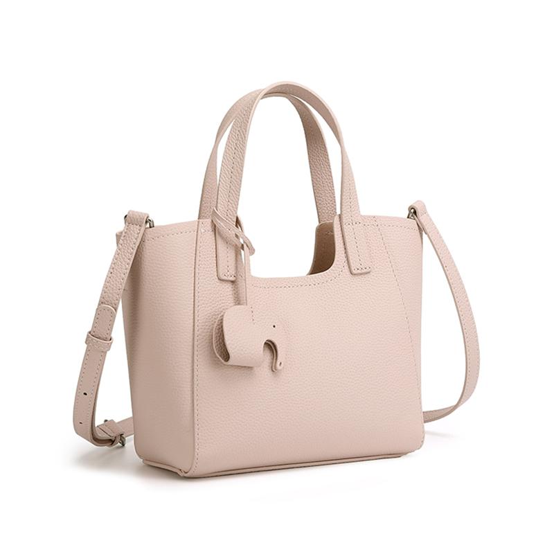 HIFASHION Minimalist Genuine Leather Tote Bags For Women Elegant Cowhide Top Handle Shoulder Bag Bucket Work Crossbody Handbags