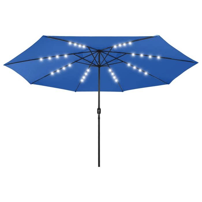 VidaXL Garden Parasol with LED Lights and Metal Pole, Patio Sunshade, Sun Shelter, Terrace Parasol 312537