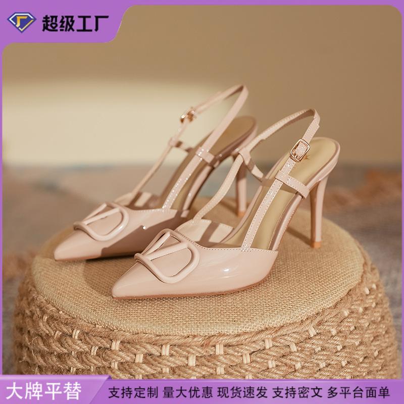Pointed Sandals Women's Fashion Huizhou Women's Shoes Genuine Leather Spring Women's High Heels Women's Shoes 2025 Spring and Summer Shoes