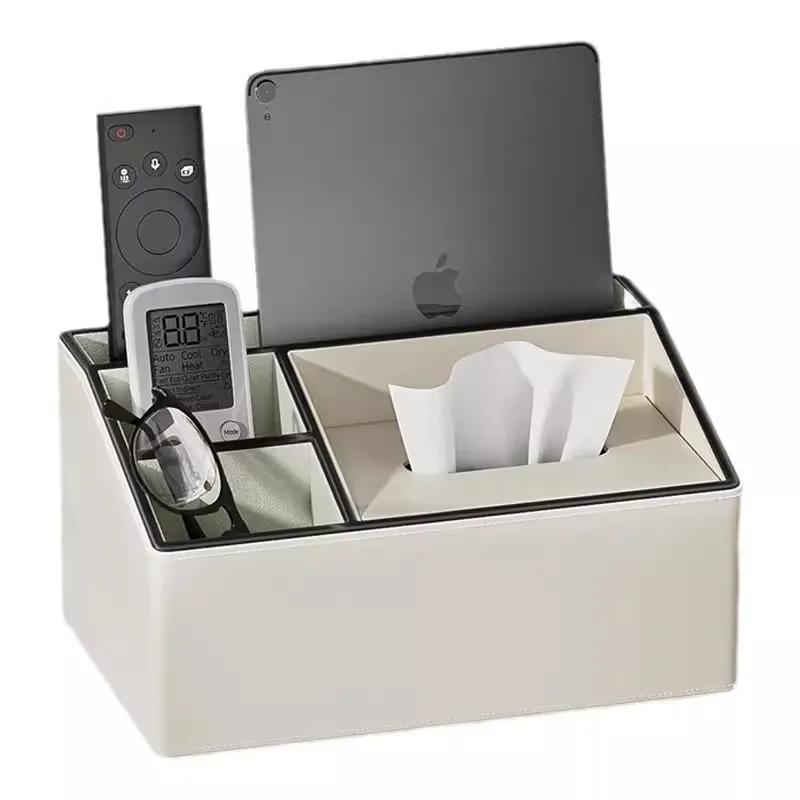 Tissue Box Living Room Coffee Table Paper Box Desktop Organizer Remote Control Office Multi-function Storage Box