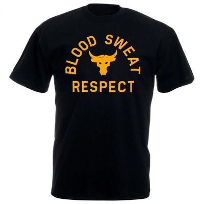 Men Project Rock Blood Sweat Respect Graphic TShirt Male Fashion Casual Tops Hombre SummerTees Roupas Masculinas