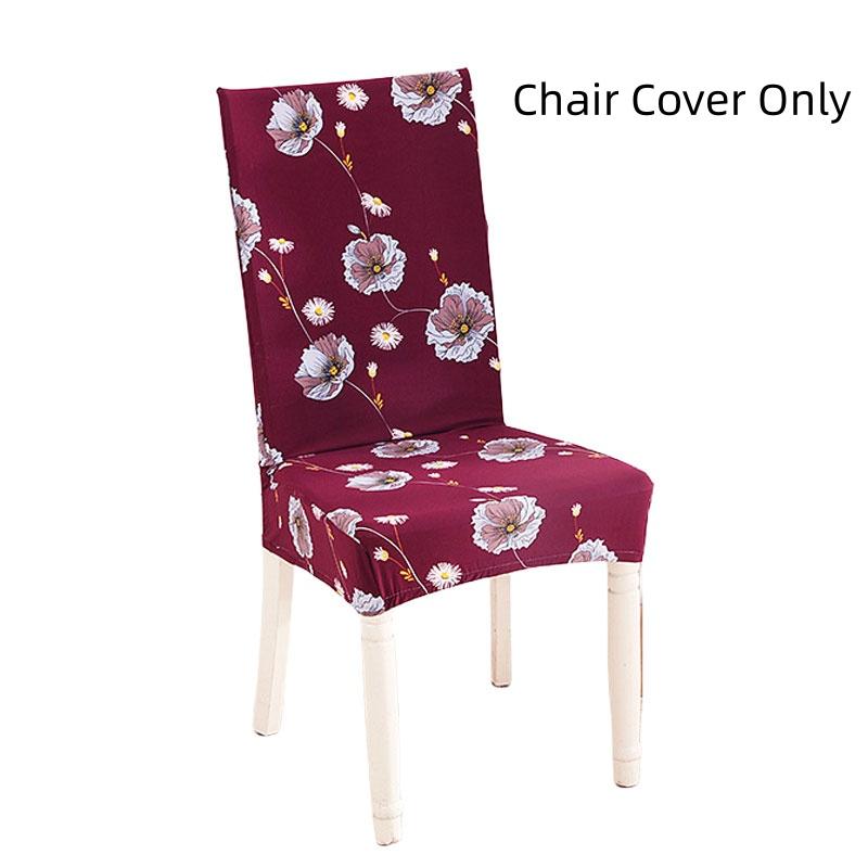 Abnehmbare Stuhlhussen mit Blumenmuster für Esszimmer, Stretch-Sitzbezüge, staubdicht, skandinavischer Stil, ideal für Hochzeiten