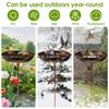 Bird Bath Feeder Bowl Iron Garden Outside Standing Vintage Adjustable Height Garden Outdoors Patio Yard Lawn Stake Decoration