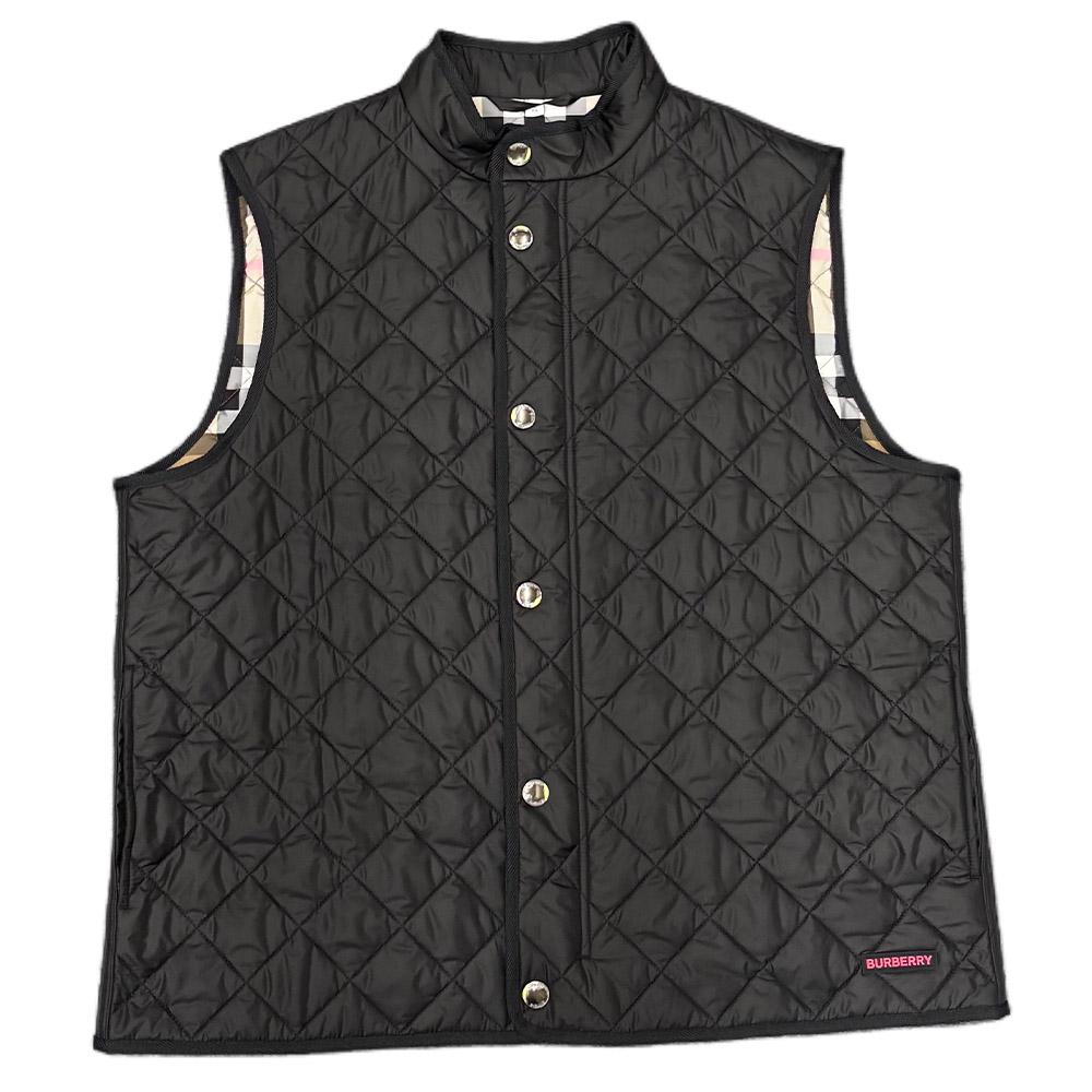 Burberry Vests Men's Black Stand Collar Moderate Straight Fit 80914611