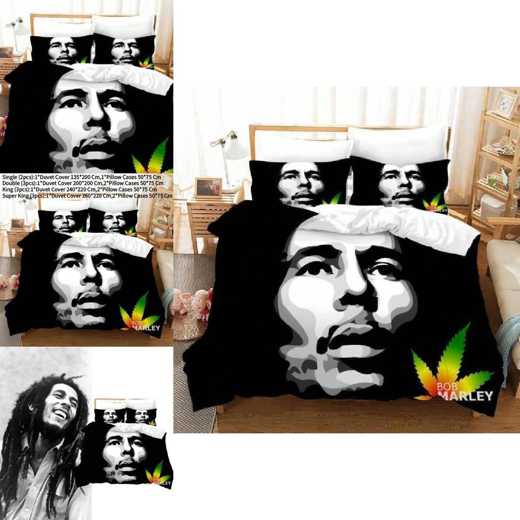 Bob Marley Bedding Set With 3d Digital Print Modern Minimalist For Home Decor