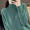 Autumn and Winter Loose Knitted Sweater Pullover Sweater for Women Semi High Neck Sweater for Women