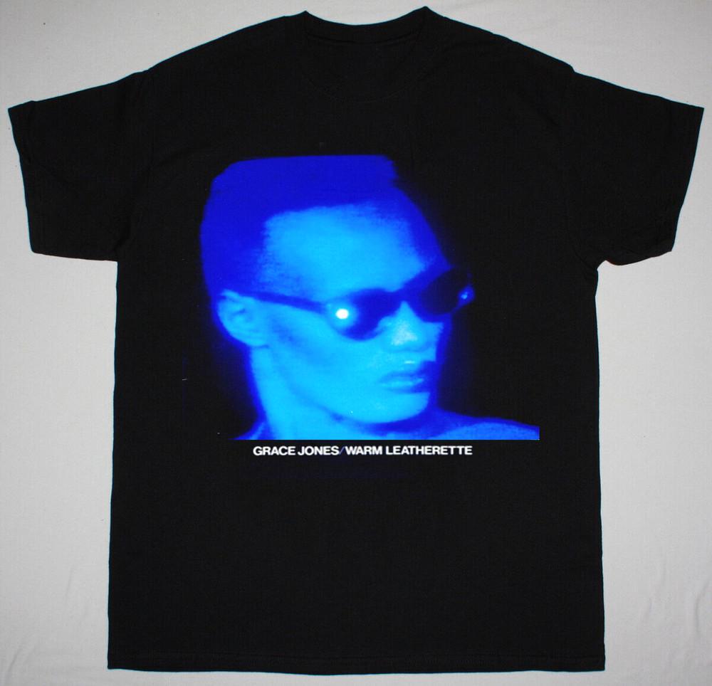GRACE JONES - Warm Leatherette Short Sleeve Black All Size Gift Shirt Unisex T-Shirt M