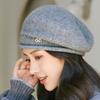 Women's Warm Knitted Woolen Beret: Trendy, Comfortable, Windproof, Thickened, Cold-Proof Slouchy Hat for Autumn and Winter.