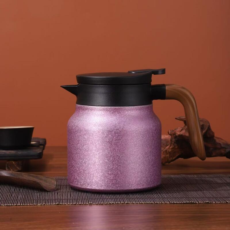 Shangqi Stainless Steel Brewing Teapot with Wood Grain Handle