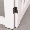 Freestanding Pet Gate 4 Panels Wooden Dog Safety Fence Foldable with Support Feet for Doorway Stairs 91cm Tall White