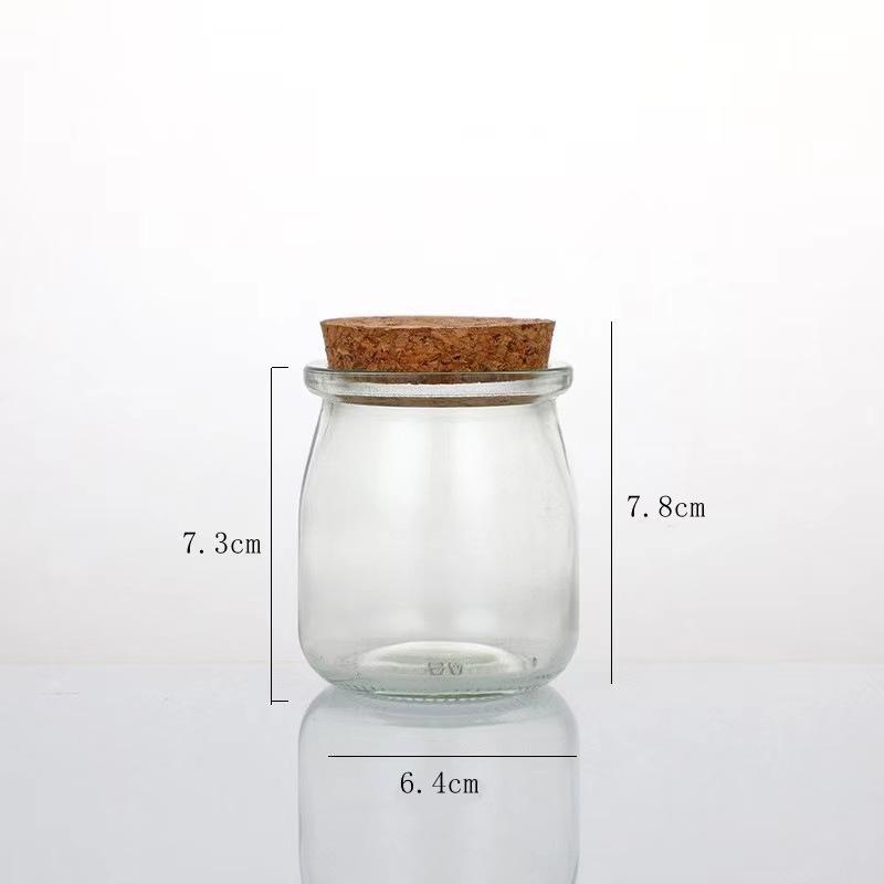 Pudding Yogurt Packaging Container High Temperature Resistant Cork Stopper Lid Transparent Glass Bottle Hangable Decorative Tool